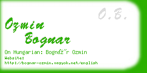 ozmin bognar business card